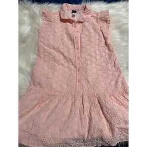 Tea light pink eyelet button down dress 5